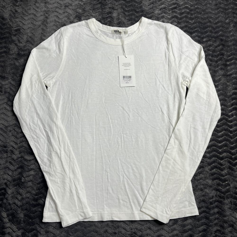 Buck Mason white Cloud Jersey Slim Long Sleeve T-Shirt size S NWT